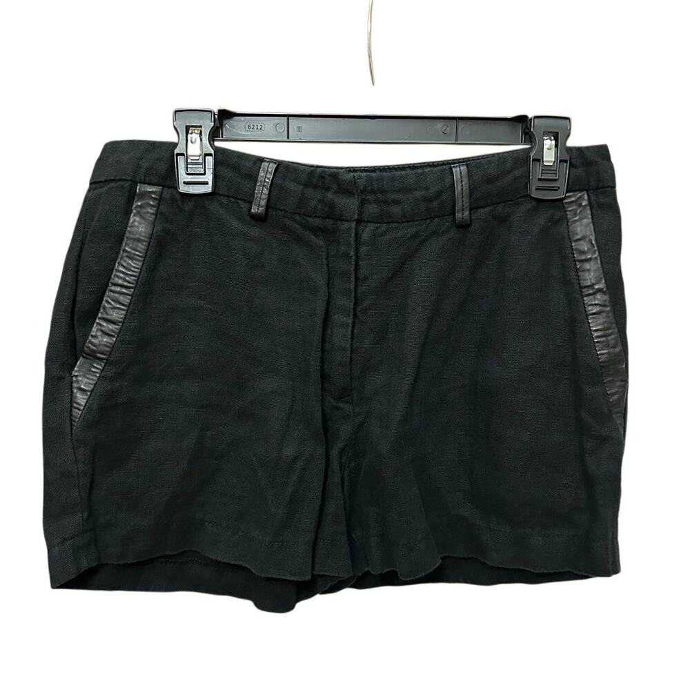 Jenni Kayne Linen Shorts Size 6 Black STYLE 31083144